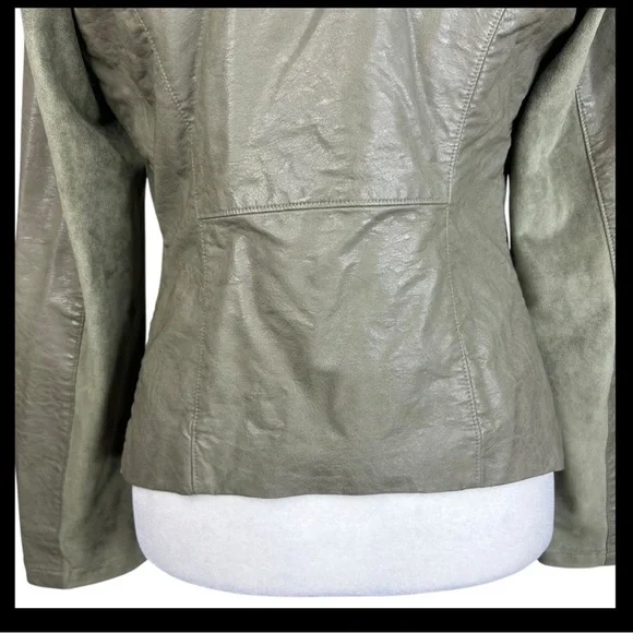 NEW Anthropologie Blank NYC Medium Draped Moto Jacket Vegan Suede Asymmetrical - Picture 9 of 16